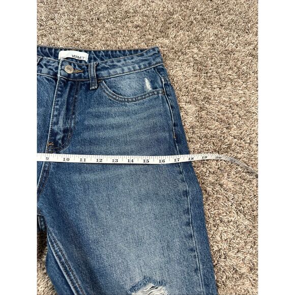vervet blue jeans hart distressed mom jeans ripped medium wash straight leg 25 - Picture 10 of 13